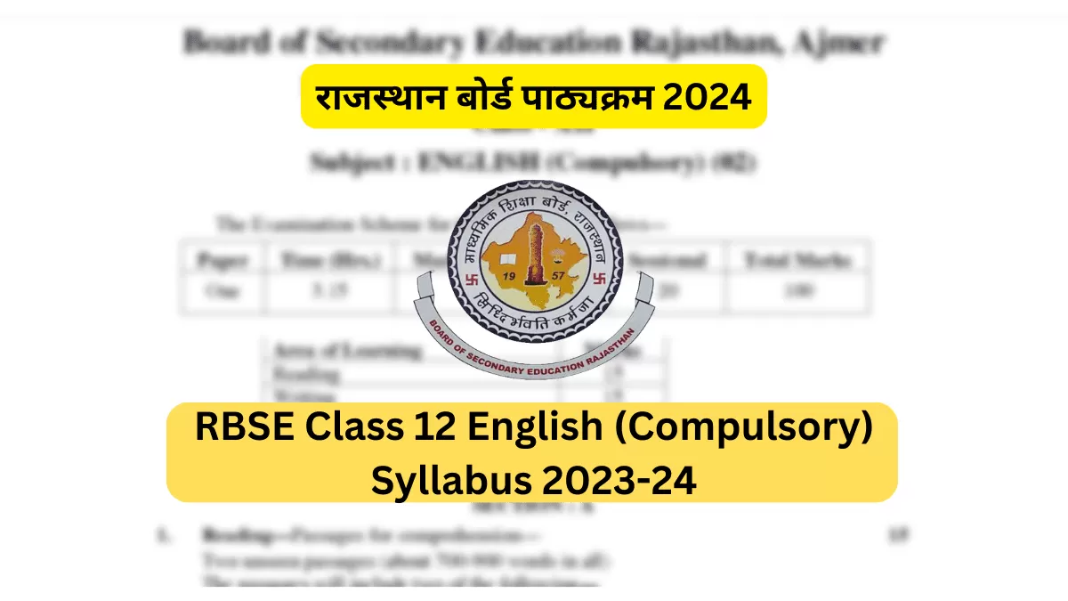 RBSE Class 12th English Syllabus 202324 Download 2024 Syllabus PDF