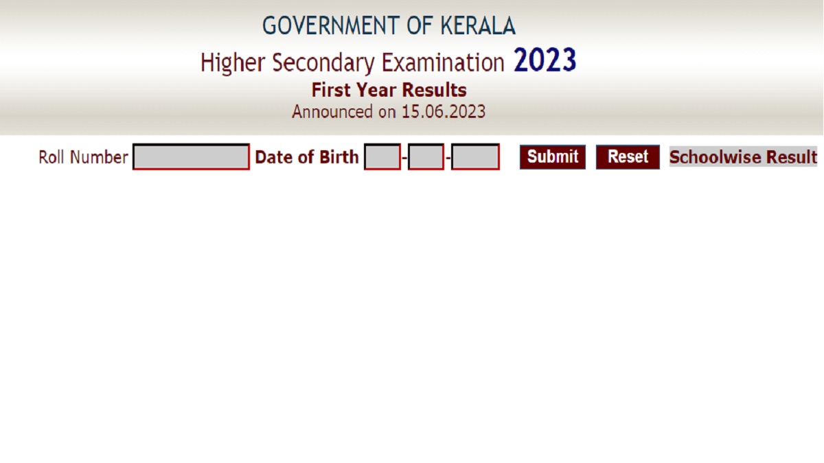 Kerala Plus One Result 2023 Declared