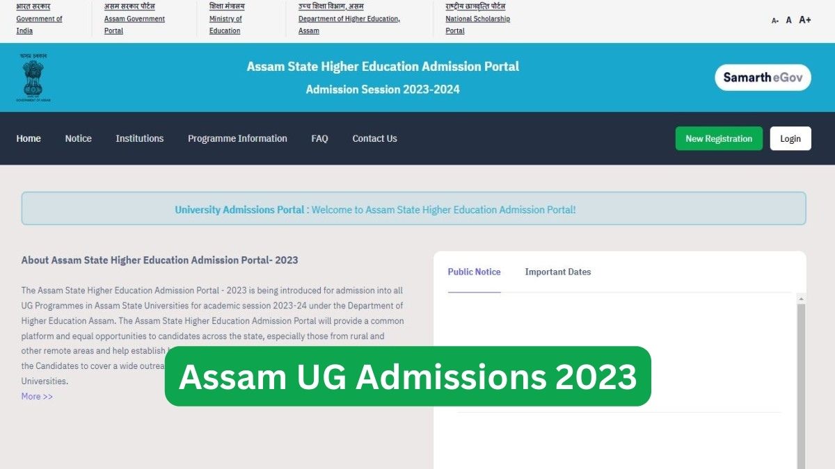 Assam UG Applications 2023 Commence at Samarth Portal, Check Schedule