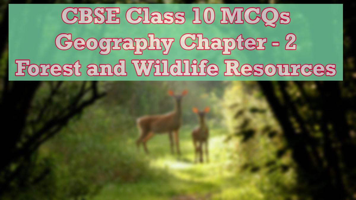 MCQs For CBSE Class 10 Geography Chapter 2 Forest And Wildlife 