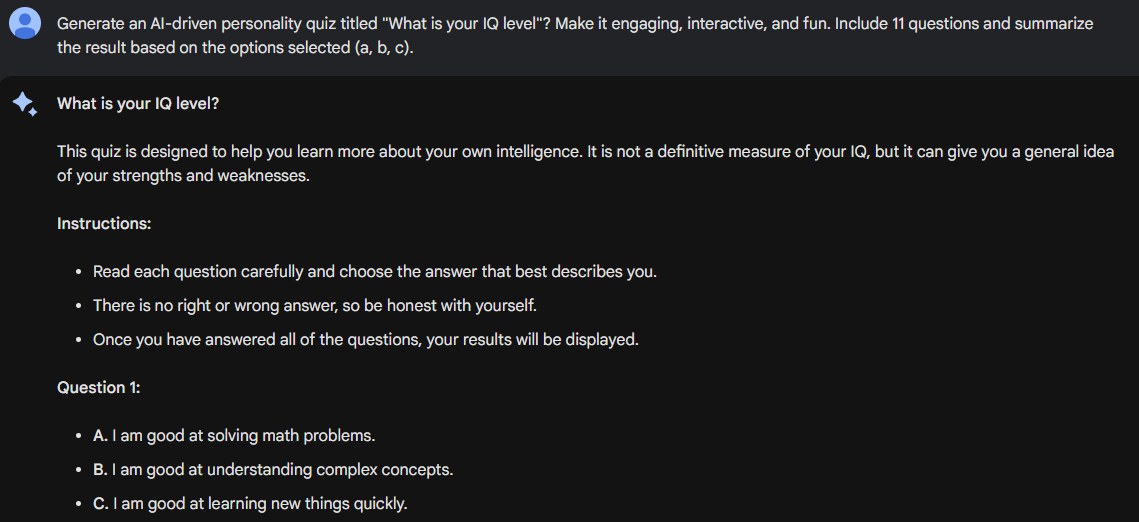 AI-Generated Personality Quiz