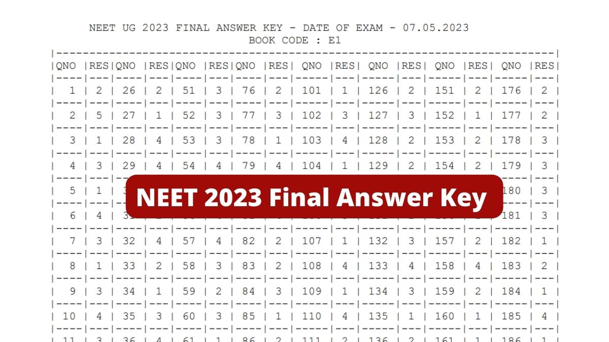 NEET 2023 Final Answer Key Releases At Neet.nta.nic.in, Aspirants ...