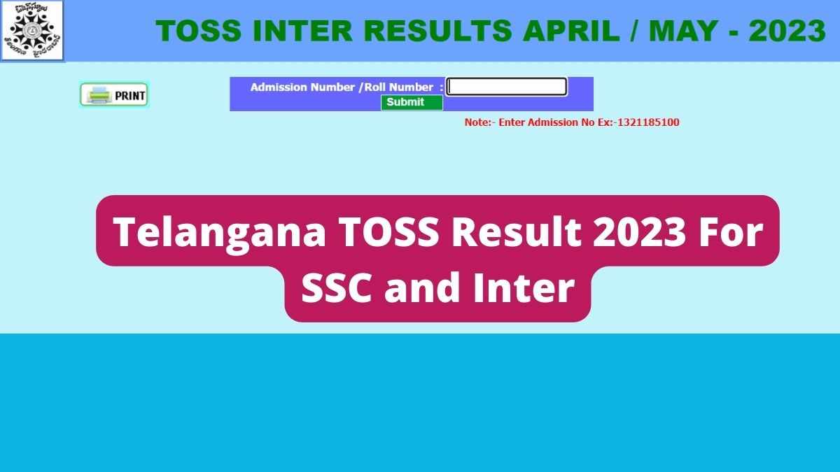 Telangana TOSS Result 2023 Declared for SSC and Inter, Download