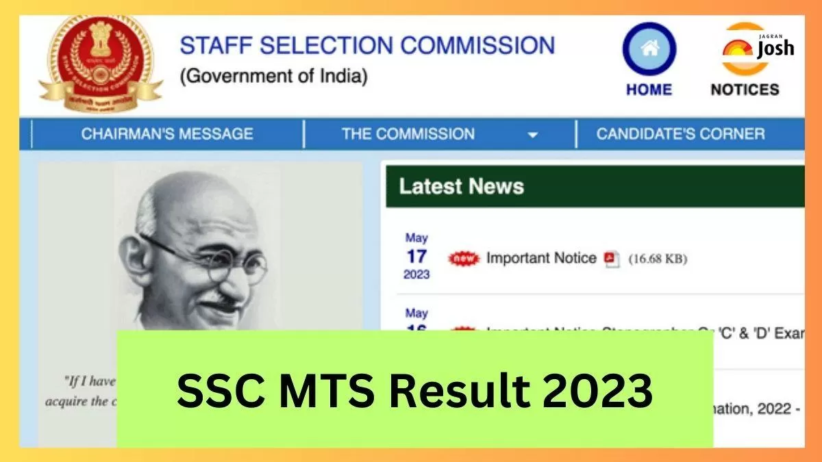 SSC MTS Result 2023 in Hindi