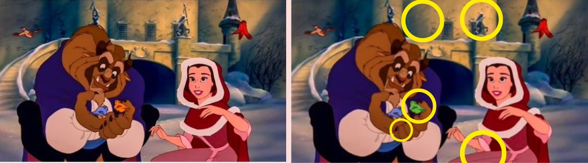 Finding 5 Differences Between The Two Beauty And Beast Pictures Is ...