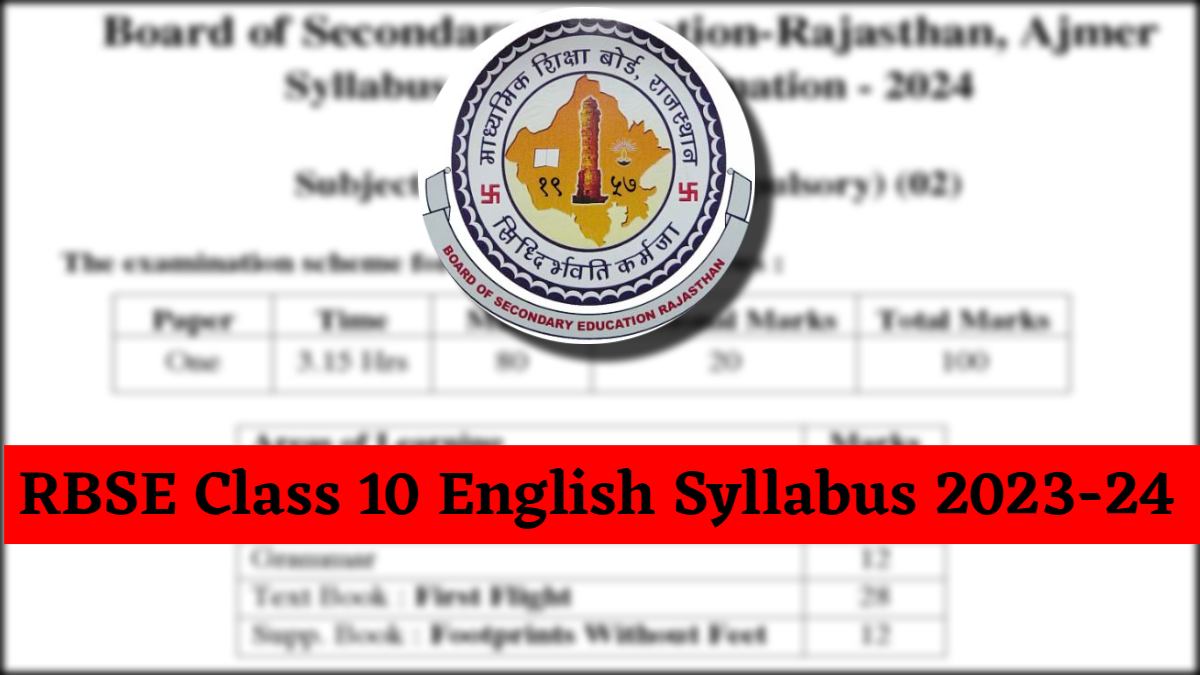 RBSE Class 10 English Syllabus 2023 24 Download Detailed Syllabus In 
