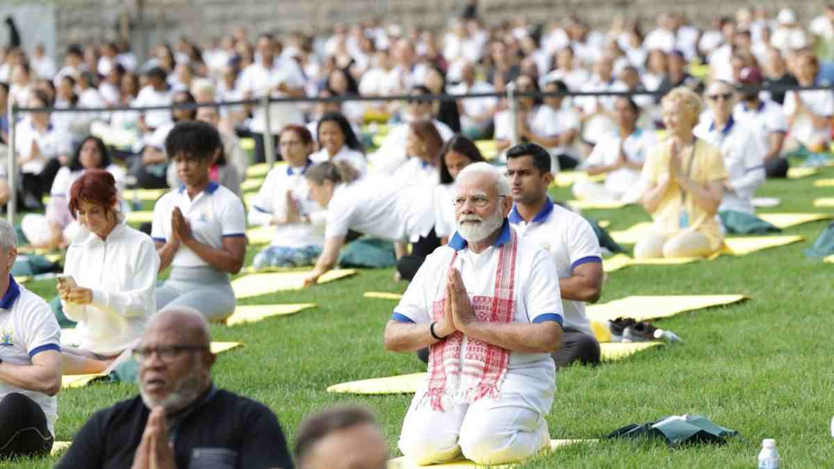 PM Modi doing Yoga