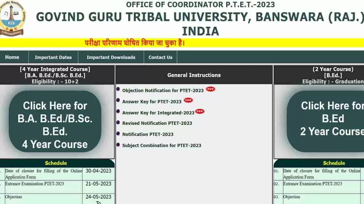 ptetggtu PTET Result 2023 Cutoff at Download Your