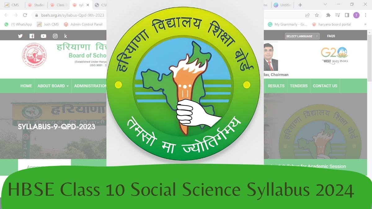 Download HBSE Class 10 Social Science Syllabus 2024 