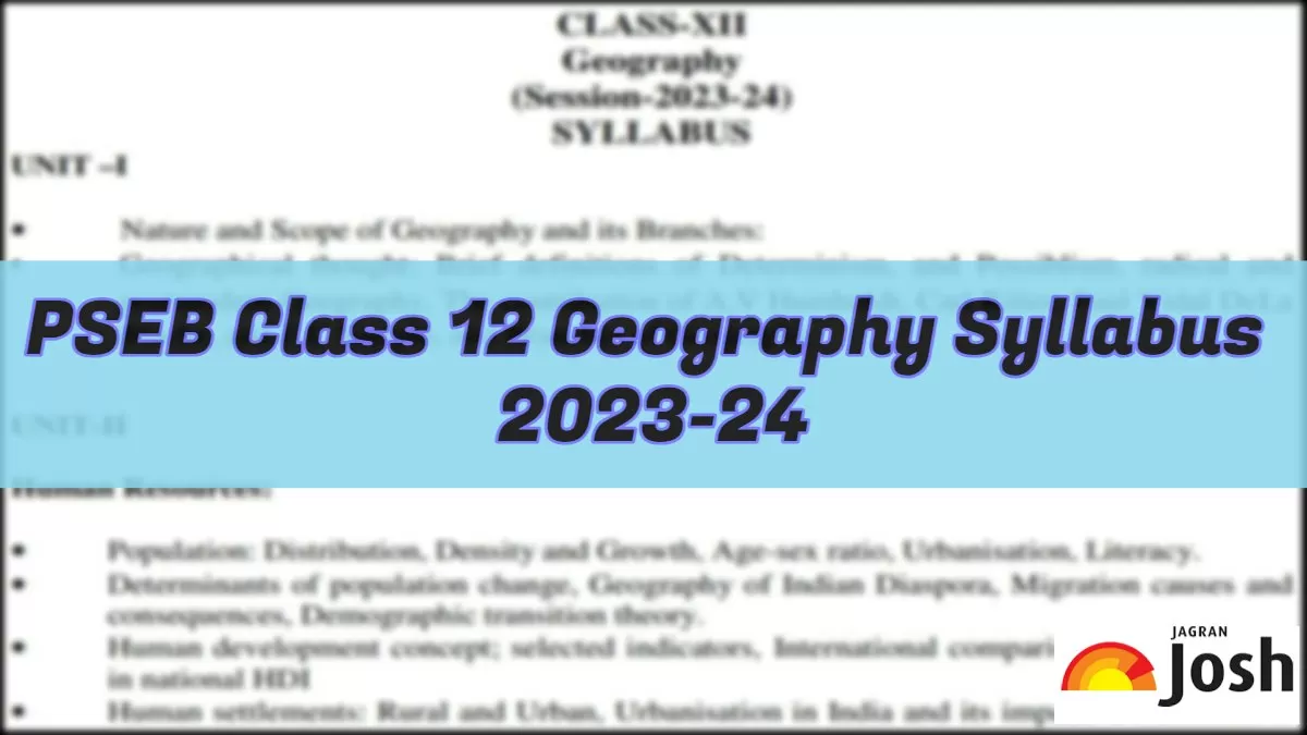 Download PSEB Class 12 Geography Syllabus 2023-24 in PDF