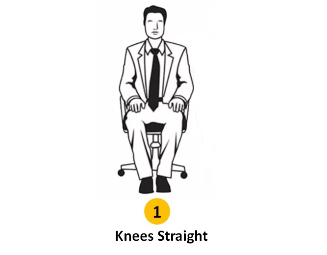 sitting position knees straight personality traits
