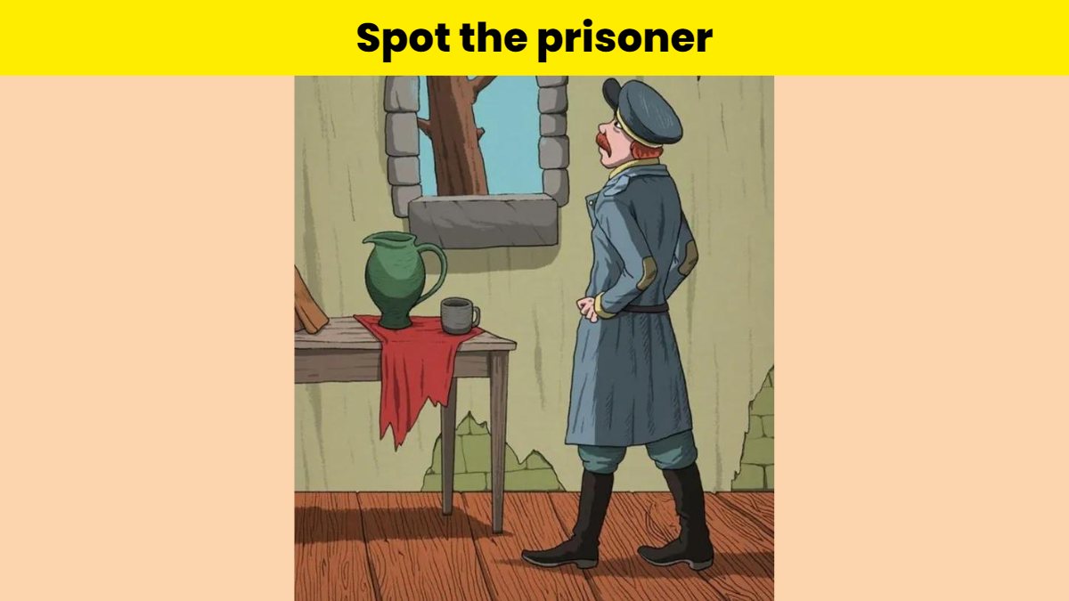 You have higher brain power if you can spot the prisoner hiding from the detective in 7 seconds!