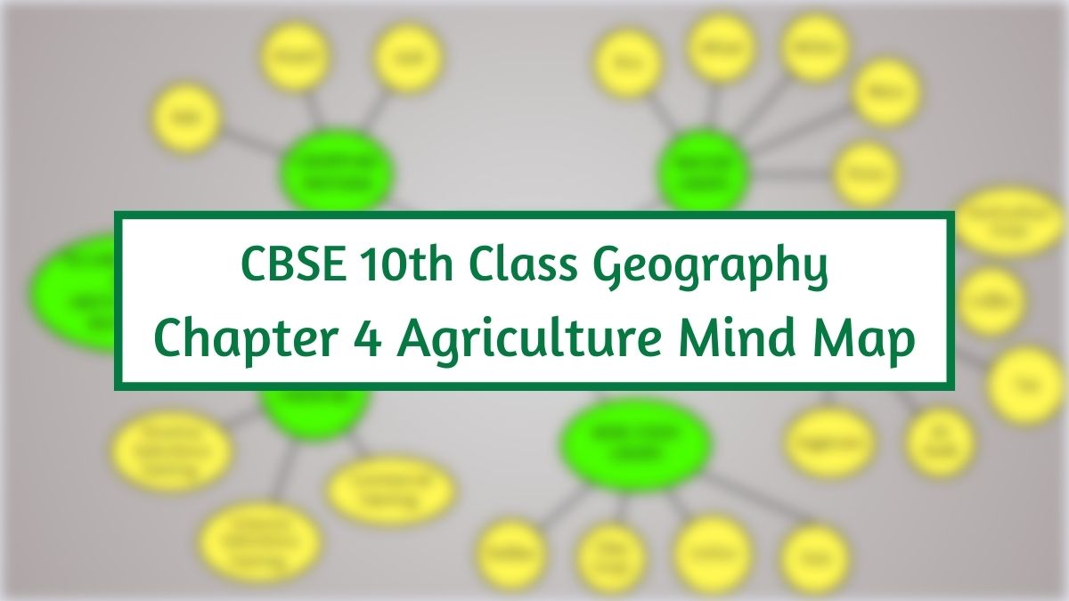 CBSE Agriculture Class 10 Mind Map for Chapter 4 of Social Science ...