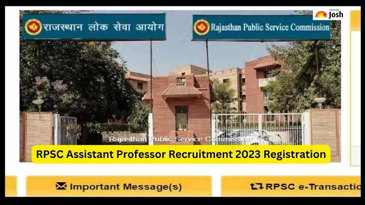 Rpsc Assistant Professor Registration 2023 असिस्टेंट प्रोफेसर के 1900 से ज्यादा पदों पर आवेदन 4805