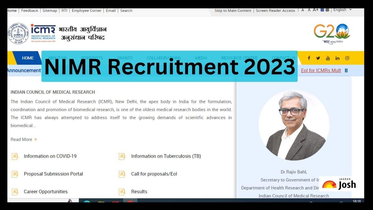 NIMR Recruitment 2023: 79 तकनीकी सहायक सहित अन्य पदों पर निकली भर्ती, मिलेगी 1 लाख से अधिक सैलरी