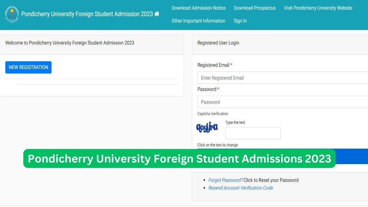 Pondicherry University Admissions 2023: Last Date For Foreign Student ...