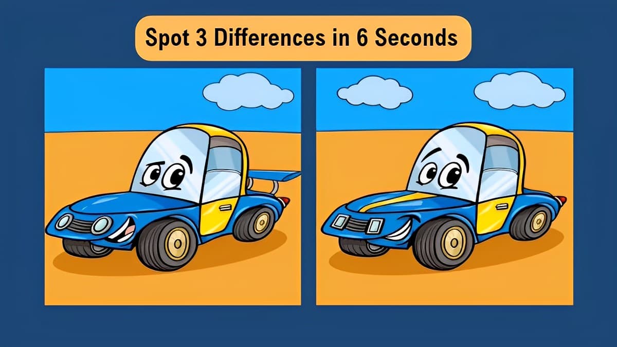 Do you have razor-sharp eyes? Spot 3 differences between car pictures in 6 seconds!