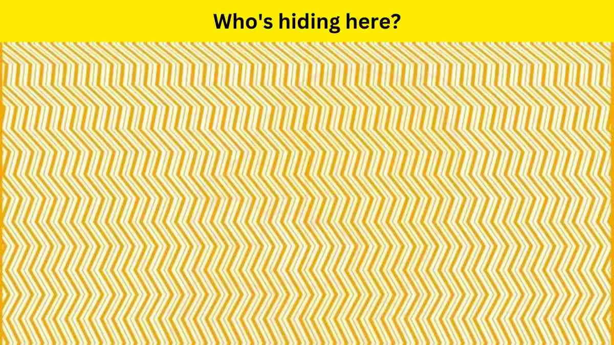 Which animated character is hiding behind the zigzag lines?