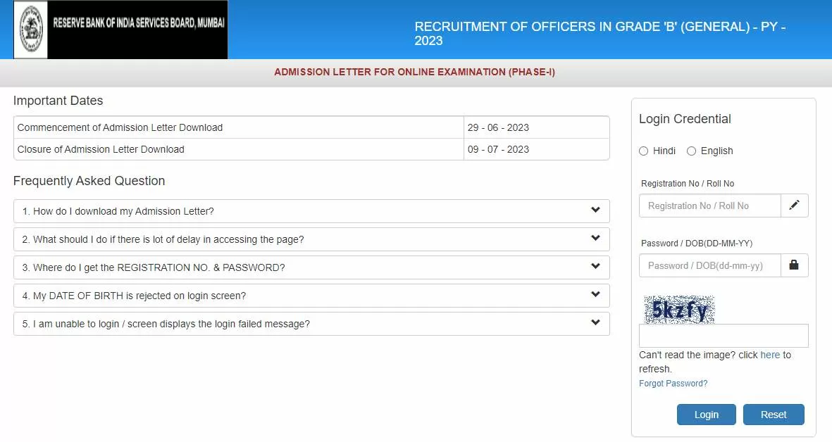 RBI Grade B Admit Card 2023 Out on rbi.org.in; Phase 1 Hall Ticket Direct Link, Check Exam Date