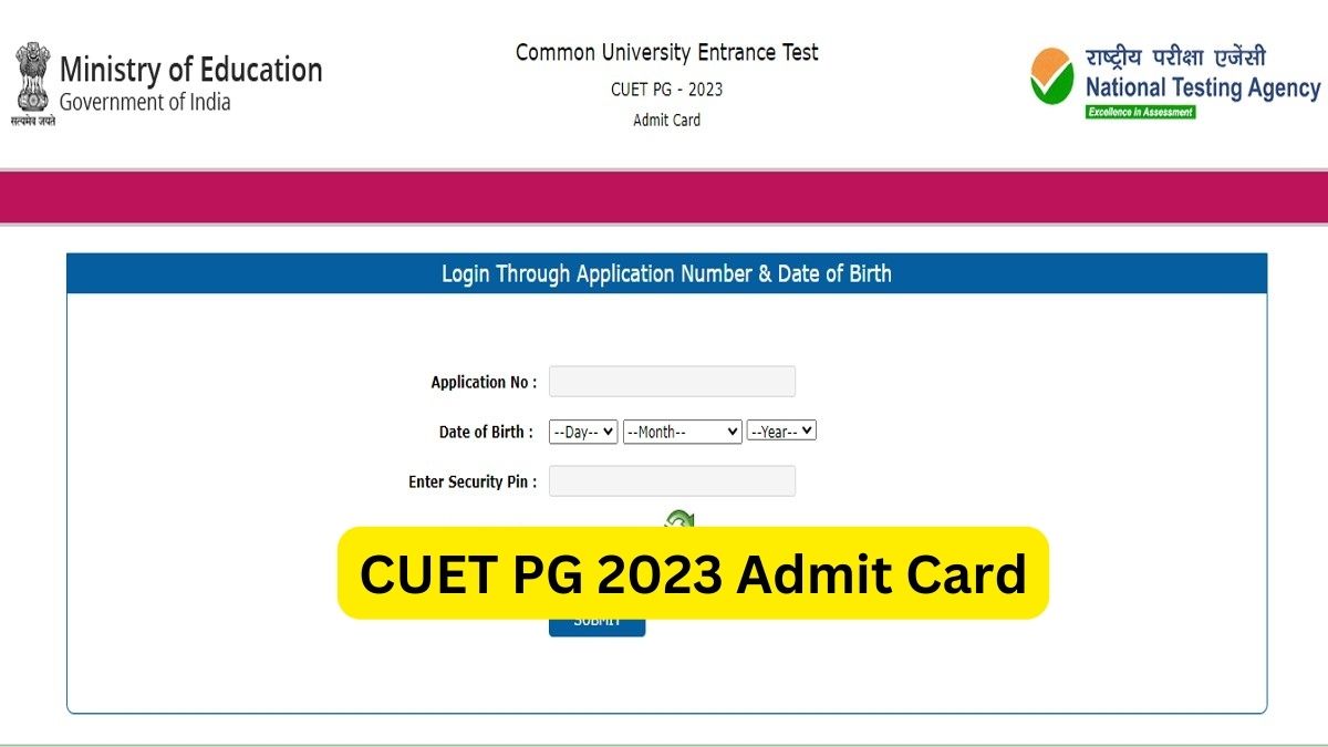 CUET PG Admit Card 2023 Out, Check Download Link Here