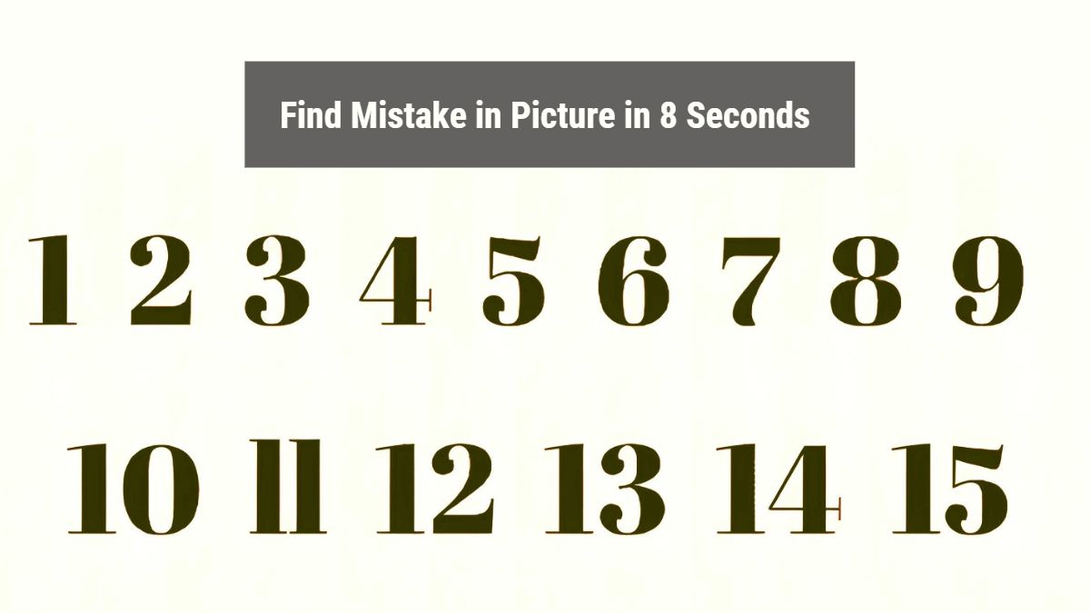 Find Mistake in the Numbers in 8 Seconds