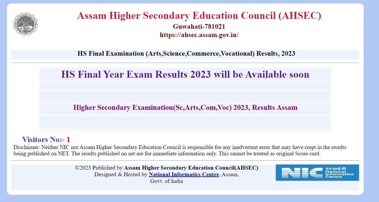 Assam HS Result 2023 Date and Time AHSEC 12th Result Soon at ahsec