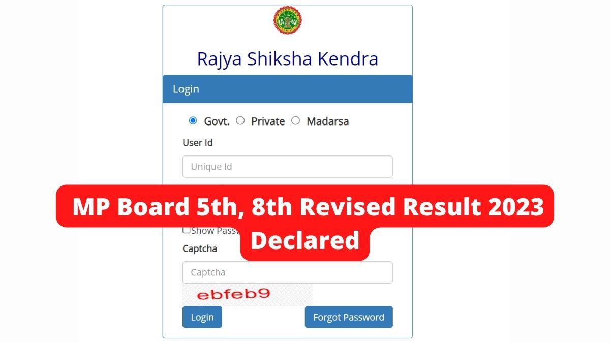 MP Board 5th, 8th Result 2023 Declared, 89,000 Students Passed After ...