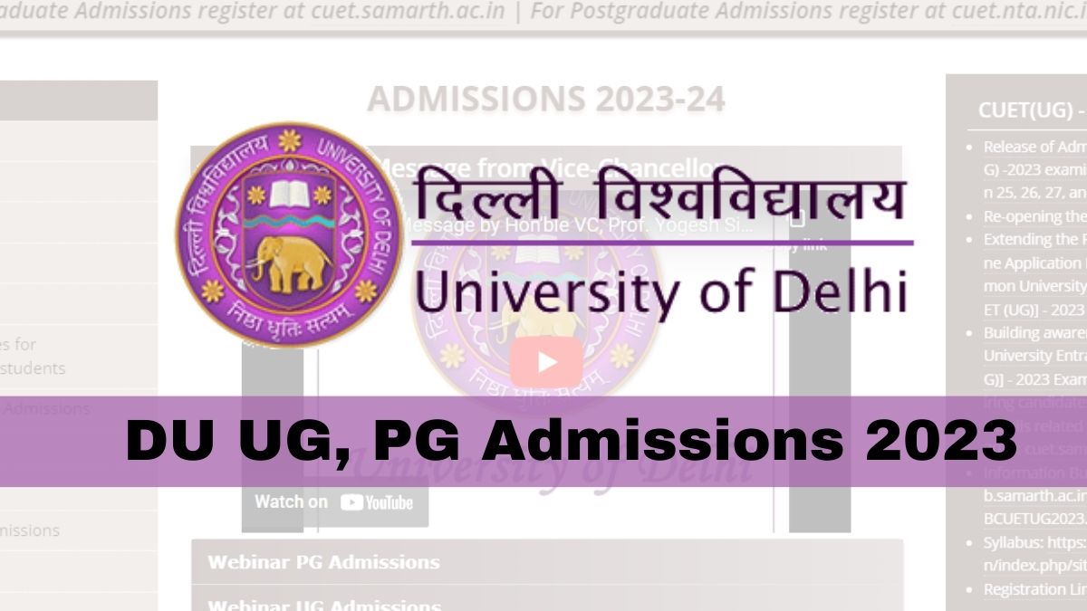 CUET UG 2023: DU UG PG Admissions to Begin Soon, Check Details Here