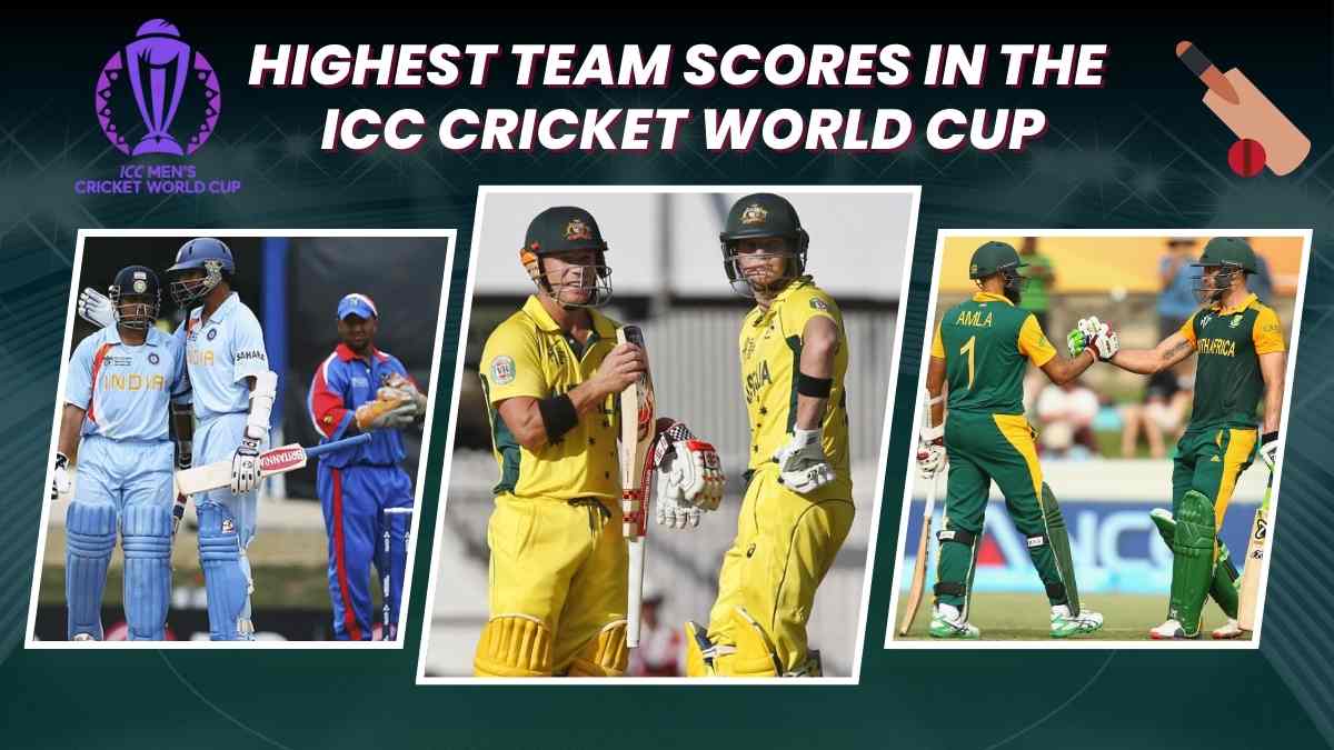 Highest Team Scores in ICC Cricket World Cup