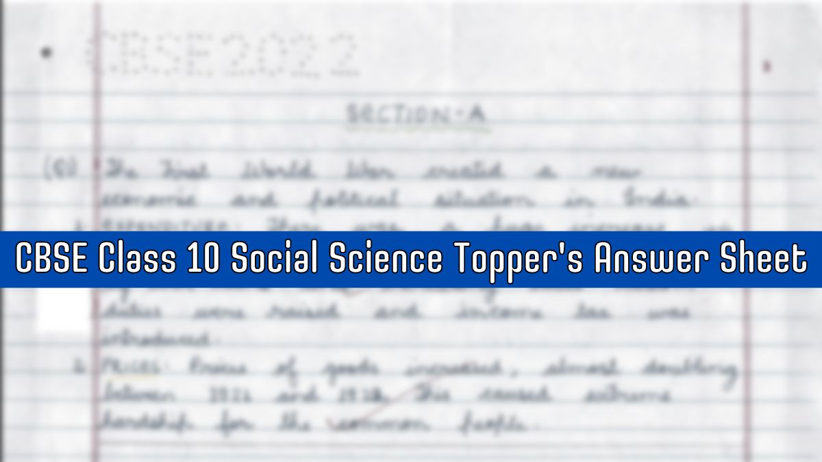 Download CBSE Topper Answer Sheet Class 10 Social Science PDF