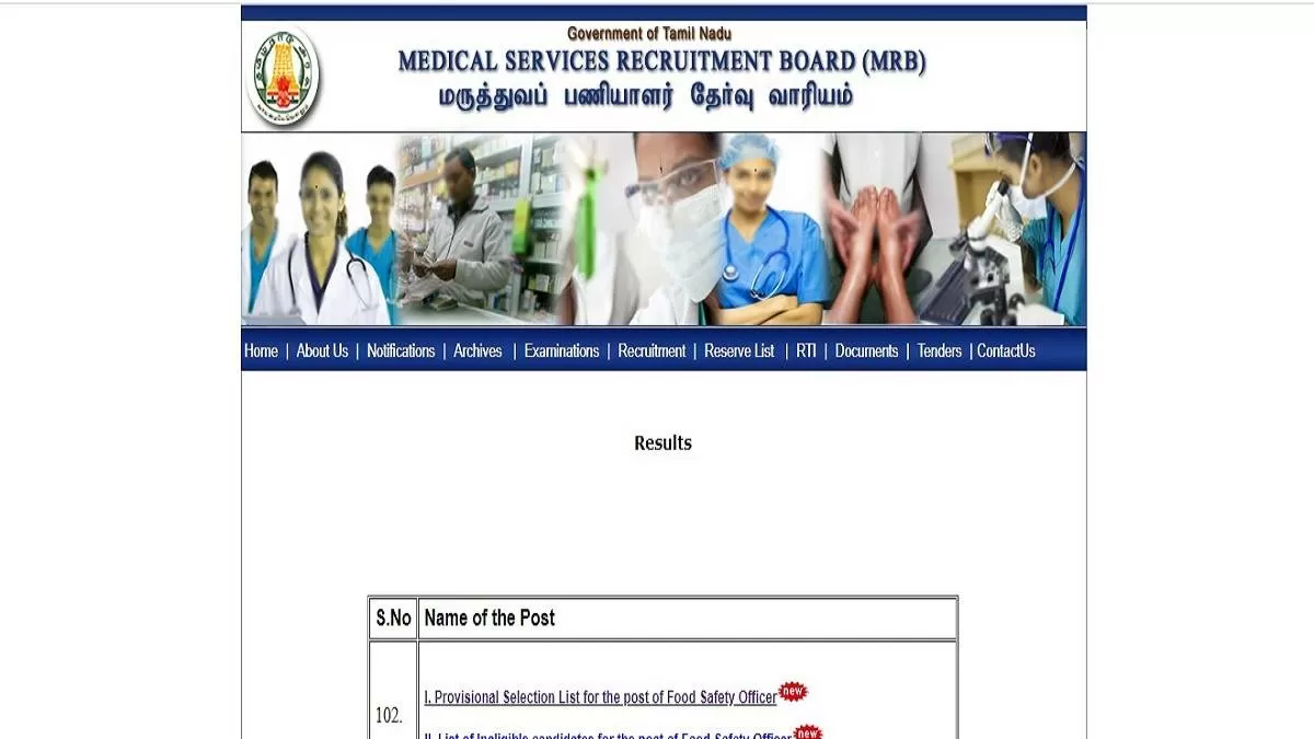 TN MRB FSO 2023 Provisional Selection List