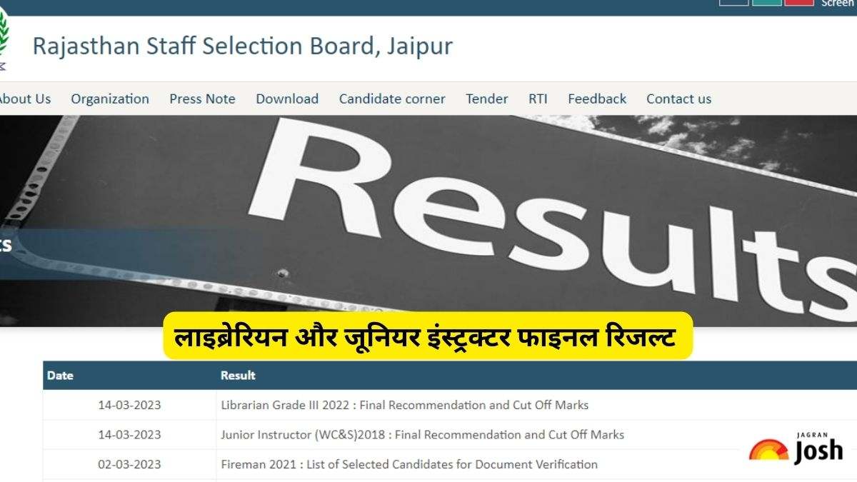 RSMSSB Final Result 2023: लाइब्रेरियन, जूनियर इंस्ट्रक्टर का फाइनल रिजल्ट घोषित,डायरेक्ट लिंक से डाउनलोड करें पीडीएफ