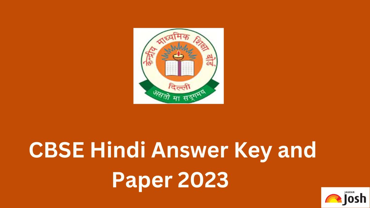 CBSE Hindi Answer Key And Paper 2023 In Hindi 10 