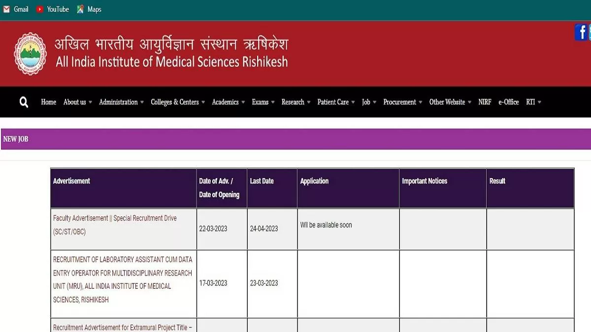 AIIMS Rishikesh Recruitment 2023: Apply Online For 35 Posts, Check ...