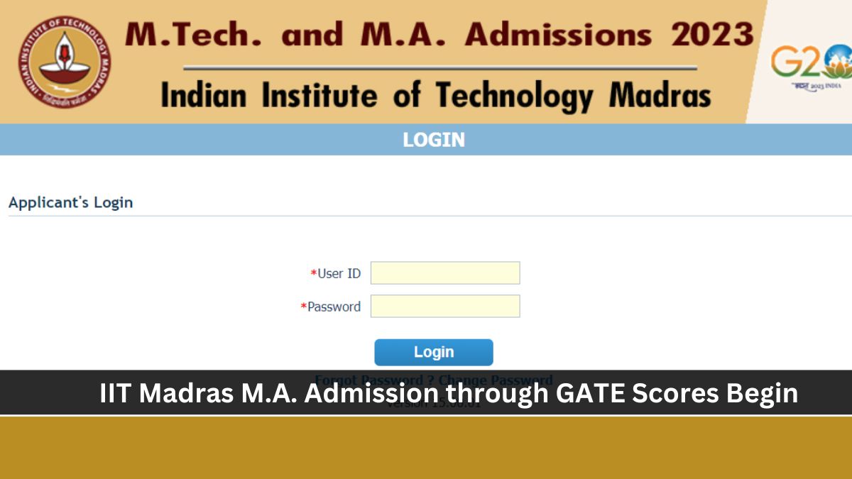 IIT Madras Admission 2023 for M.A. Begins