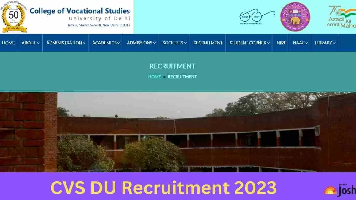 CVS ASSISTANT PROFESSOR RECRUITMENT 2023 NOTIFICATION OUT