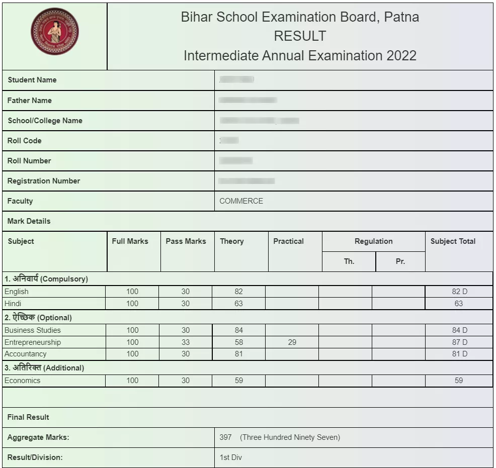 bihar board inter result 
