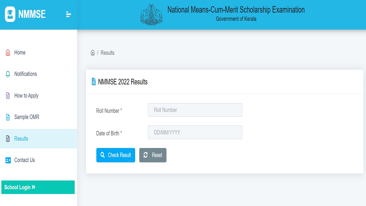 Kerala NMMS Result 2022 Out
