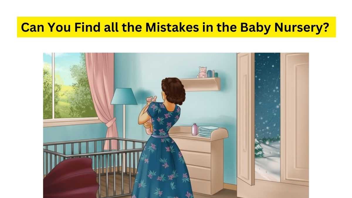 Find all the mistakes in the Baby Nursery Picture.