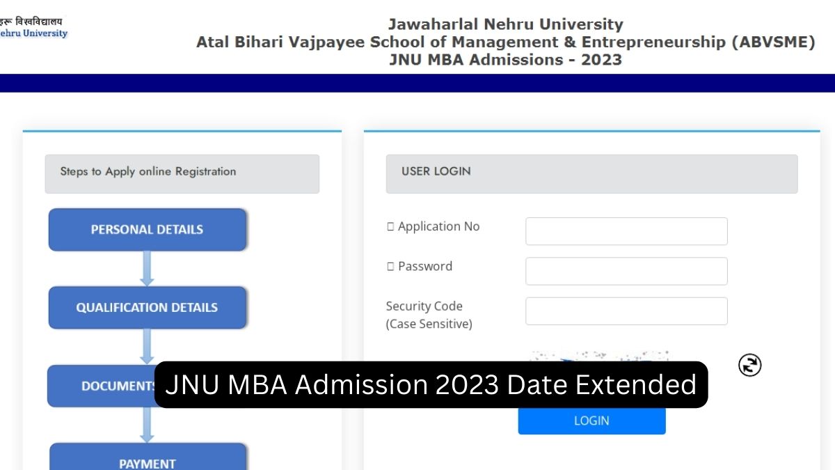JNU MBA Admission 2023 Application Deadline Extended