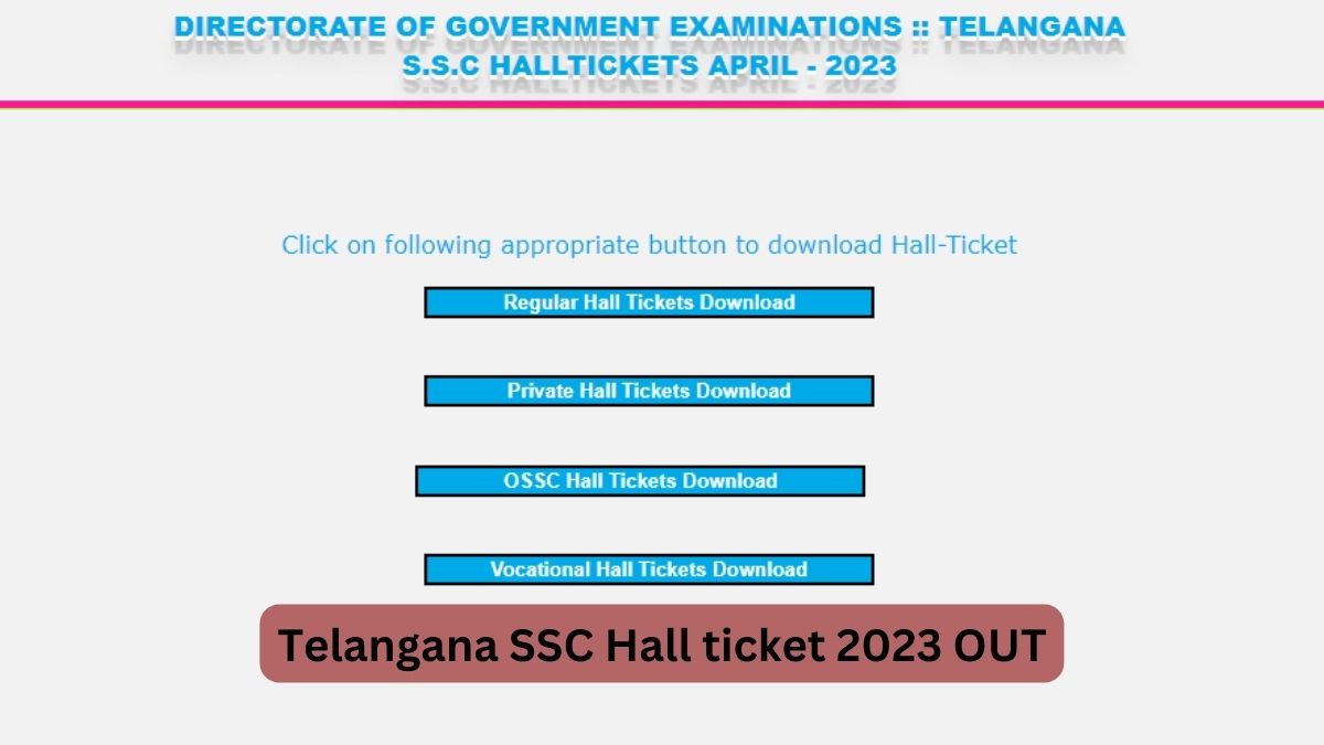 TS SSC Hall Ticket 2023 Released At Bse.telangana.gov.in, Get Direct ...