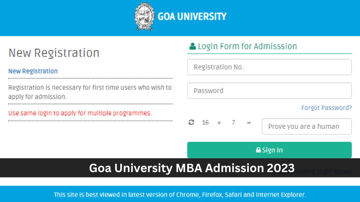 Goa University MBA Registration 2023 Deadline Extended