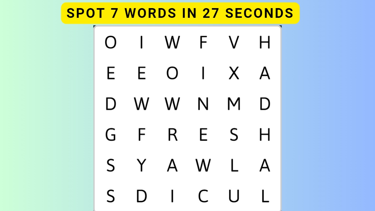 Word Search Puzzle - Spot 7 Hidden Words In 27 Seconds!