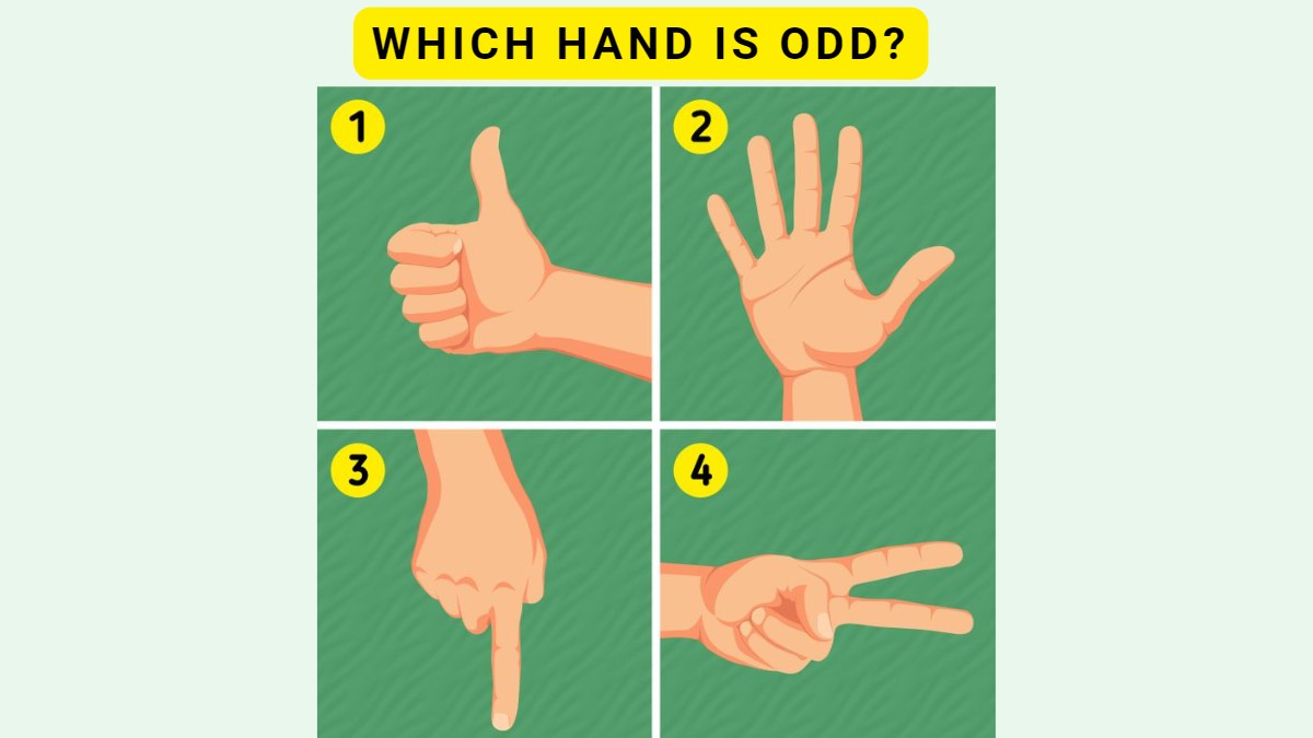 Brain Teaser IQ Test: Find which hand is odd in 4 seconds