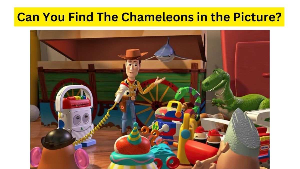 Brain Teaser For Fun: Can you find the hidden chameleon within 30 seconds  in the Toy Story image?