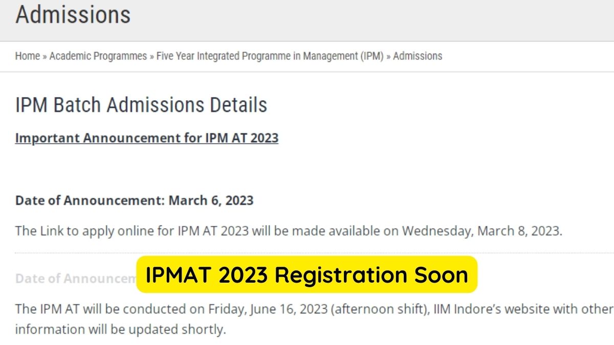 IPMAT 2023 Registration to Start on March 8