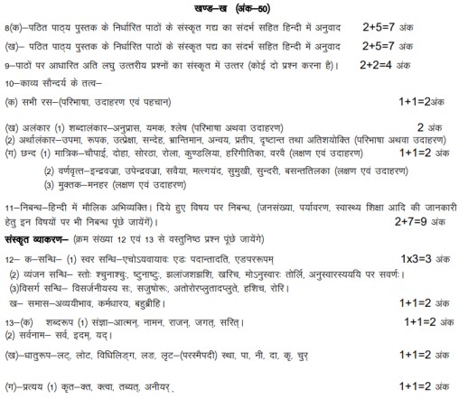 UP Board Class 11 Hindi Syllabus 2023-24