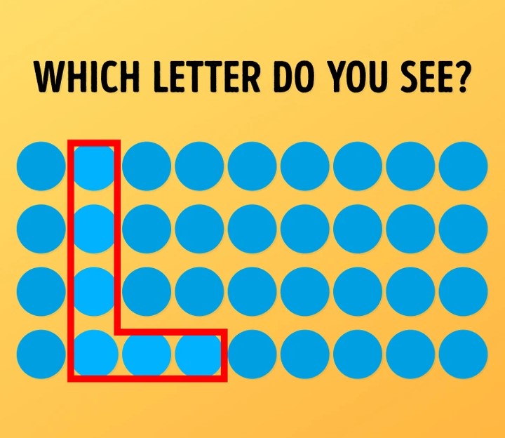 Visual IQ Test: Which Letter do you see among Blue Dots in the picture ...