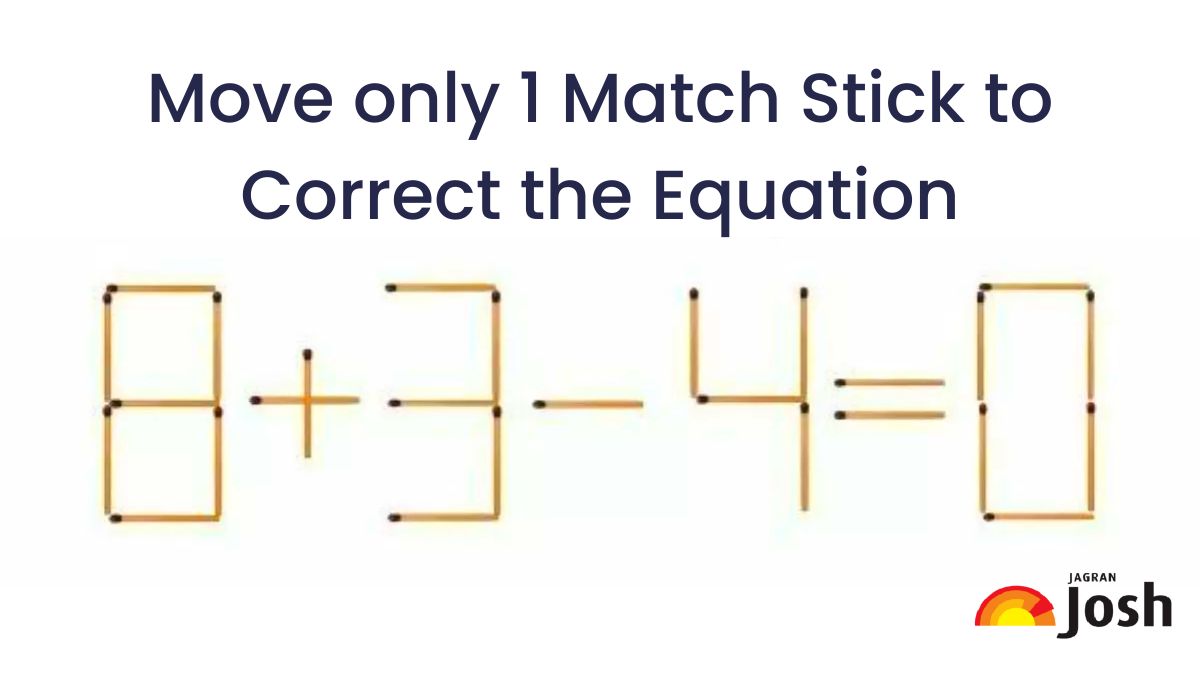 Matchstick Brain Teaser: 8/3+6=0 Fix The Equation By Moving 1