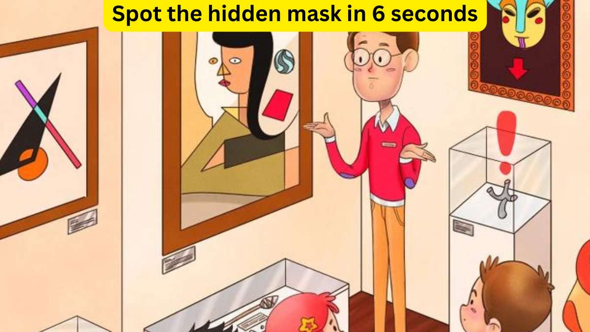 Observation Test: Can you spot the hidden mask at the museum in 6 seconds? 